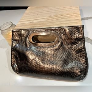 Michael Kors Metallic Snakeskin Clutch Handbag